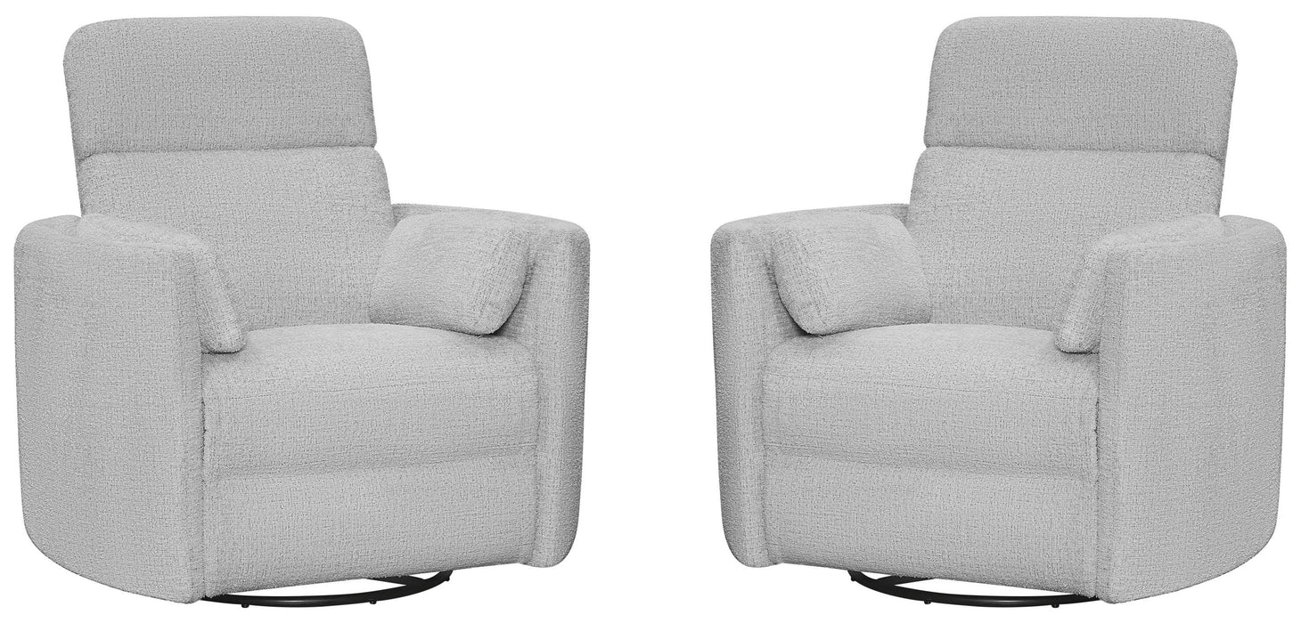 Modern Living - Radius Manual Swivel Recliner in Angora Linen (Set of 2) - MRAD#812GS-2-ANLI