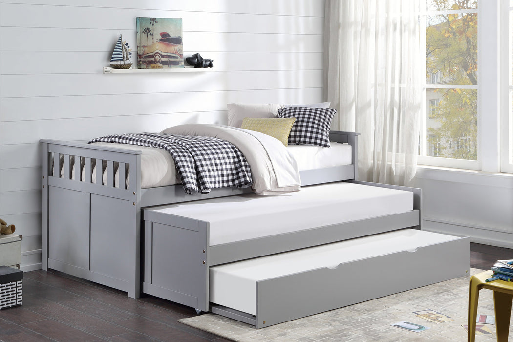 Orion Gray Twin/Twin Bed with Twin Trundle