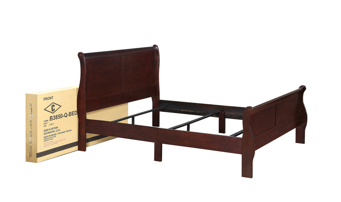 Louis Philip Cherry King Sleigh Bed