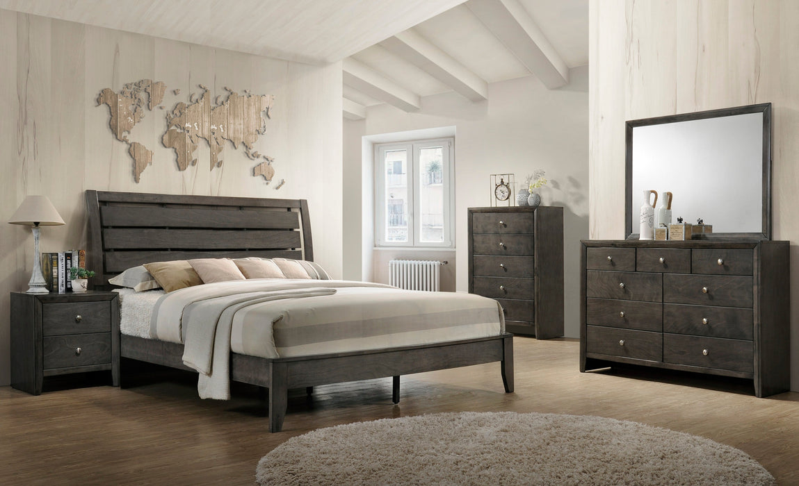 Evan Gray King Panel Bed