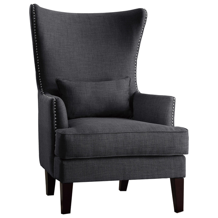 Avina Gray Accent Chair with Kidney Pillow