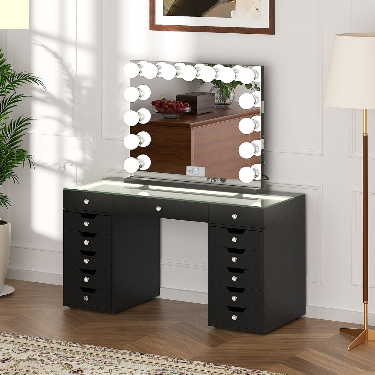 VANITII Eva Vanity Set with 15 Bulbs Hollywood Vanity Mirror