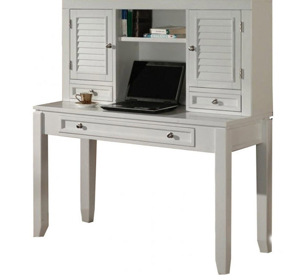 Modern Furniture - Boca 47' Writing Desk With Hutch, Cottage White - BOC#347D-347H