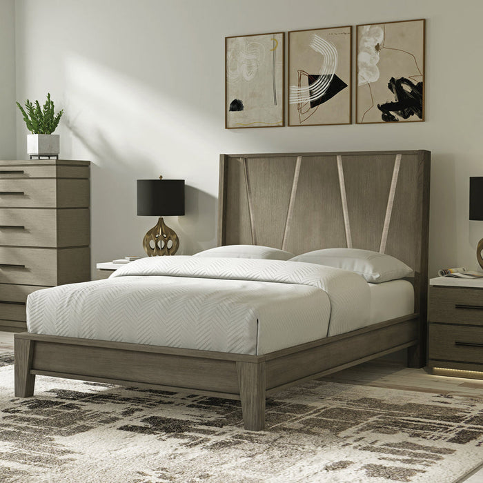 Modern Furniture - Pure Modern Queen Panel Bed in Moonstone - BPUR#1150-3