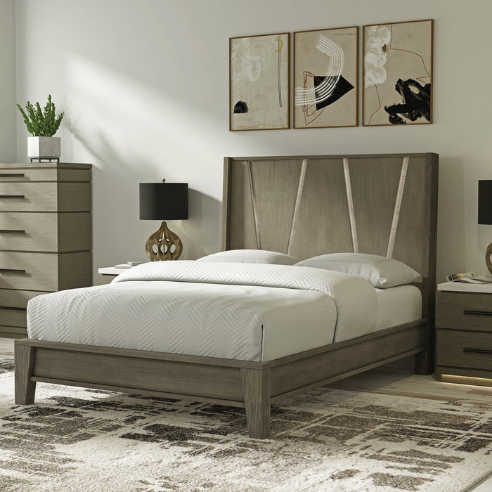 Modern Furniture - Pure Modern King Panel Bed in Moonstone - BPUR#1166-3