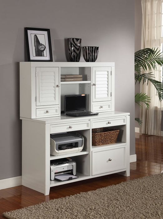 Modern Furniture - Boca Credenza with Hutch in Cottage White - BOC#347C-2