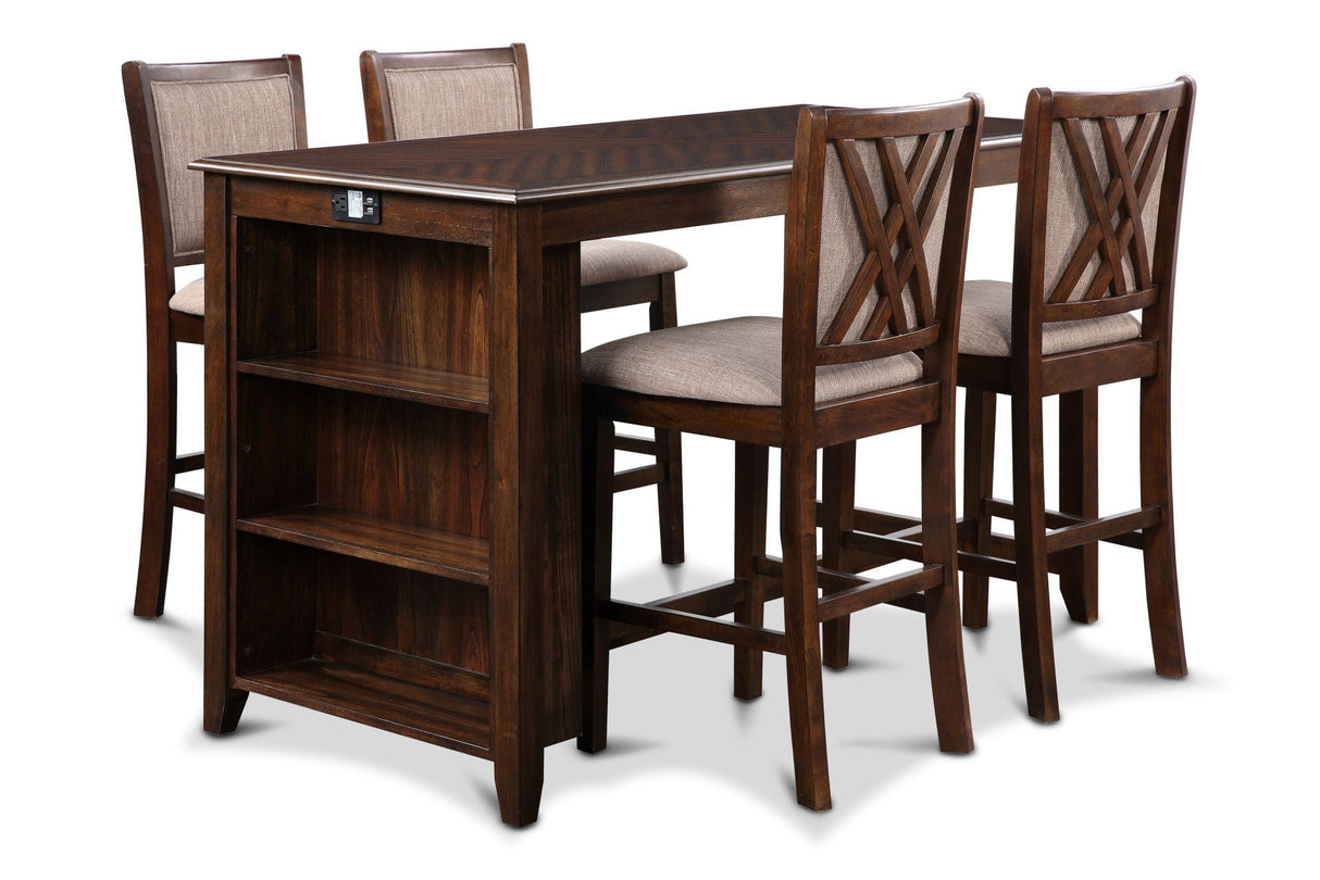 Amy - 60' Counter Table & Chairs With Storage