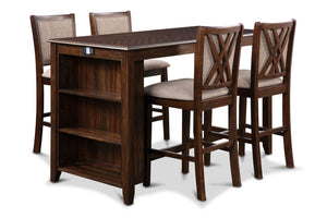Amy - 60' Counter Table & Chairs With Storage