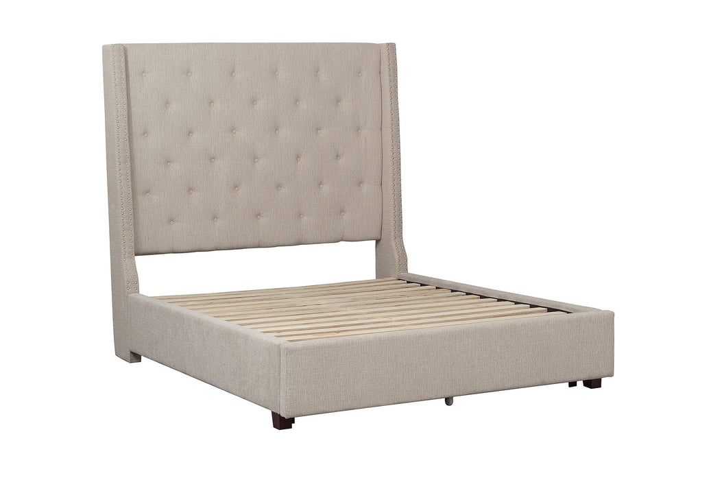 Fairborn Beige Full Upholstered Platform Bed