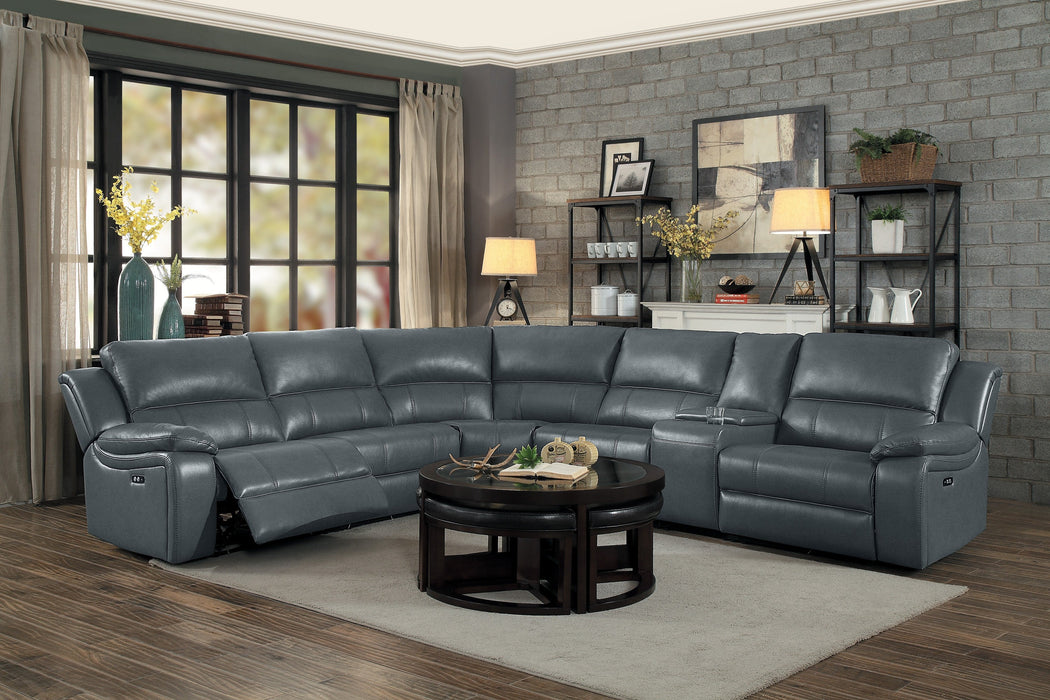 Falun Gray 6-Piece Modular Power Reclining Sectional