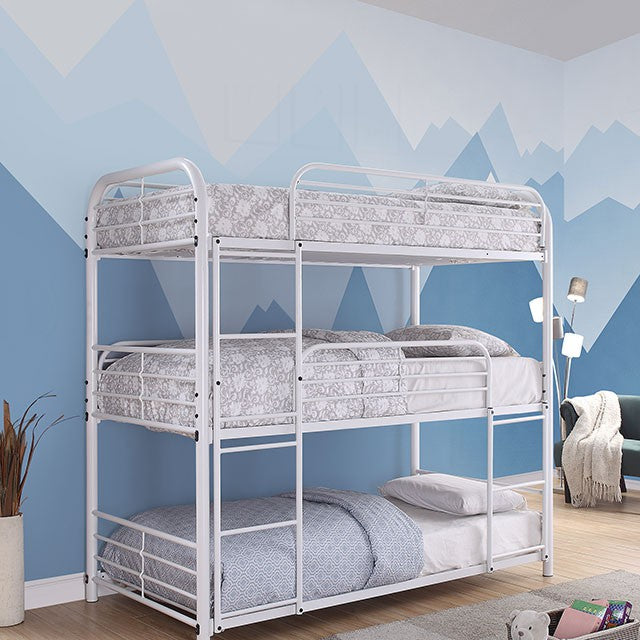 Opal Ii White Twin Triple Decker Bed