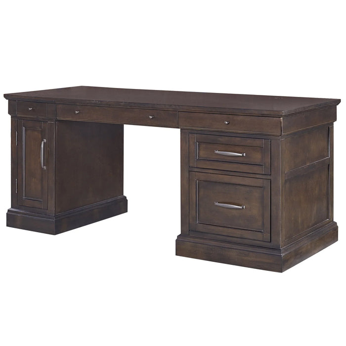 Modern Furniture - Shoreham 3 Piece Pedestal Desk in Medium Roast - SHO#480-3-MDR