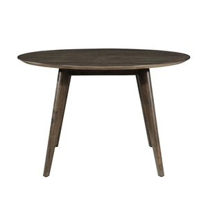 Rex - 48' Round Dining Table & 4 Open Back Chairs - Dark Brown