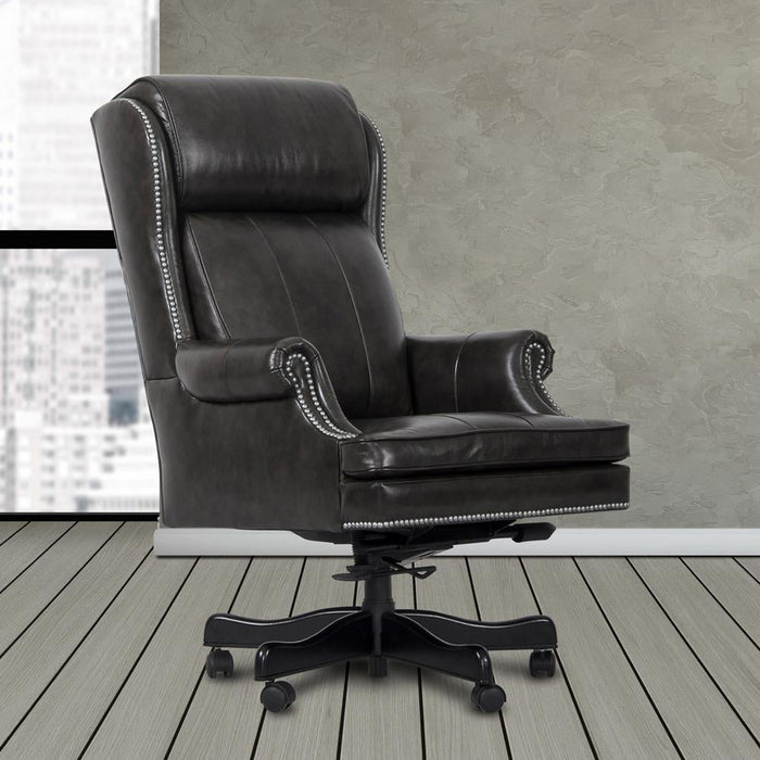 Modern Living - Pacific Grey Leather Desk Chair - DC#105-PGR