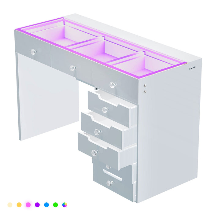 VANITII Diana Vanity Desk - 8 Storage Drawers