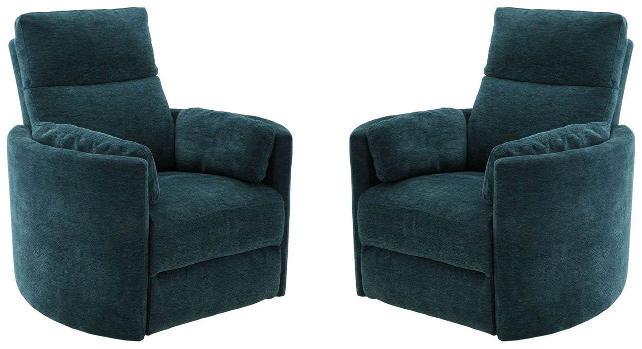 Modern Living - Radius Manual Swivel Recliner in Peacock (Set of 2) - MRAD#812GSP-2-PEA