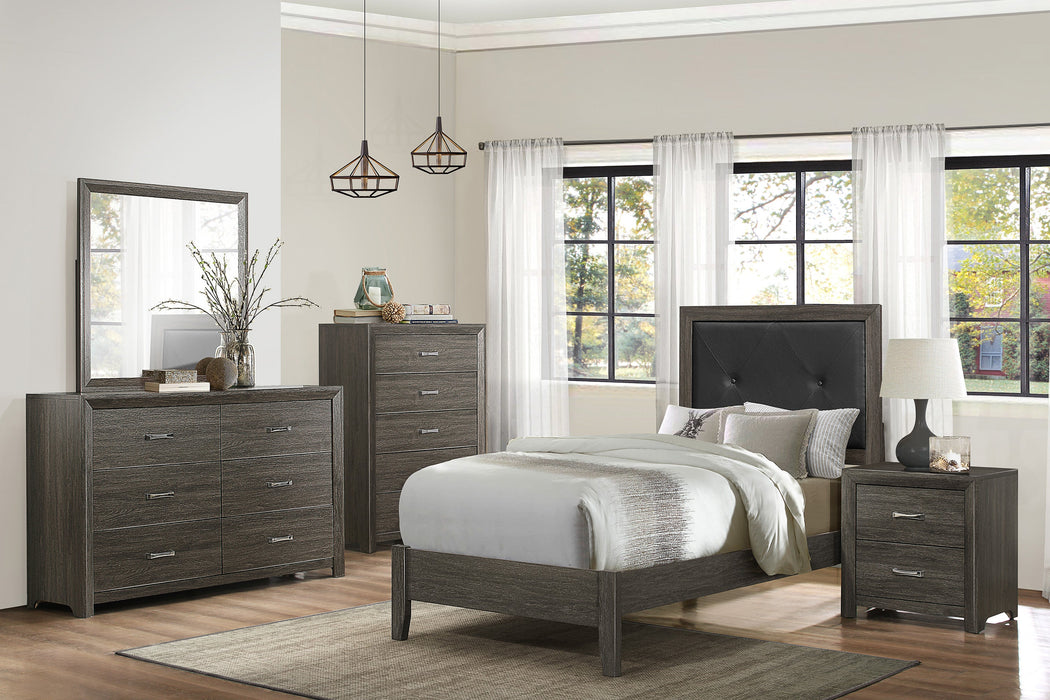 Edina Dark Gray Twin Panel Bed