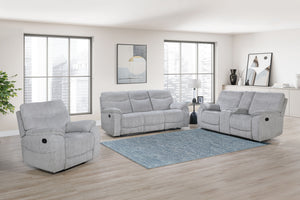 Chablis - Glider Recliner With Heat And Massage - Mist Gray
