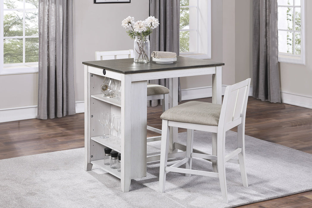 Daye White/Gray 3-Piece Counter Height Set