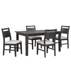 Sable Crest - 5 Piece Set (Rectangle Dining Table & 4 Chairs) - Black