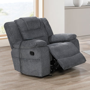 Redondo - Glider Recliner With Heat And Massage - Dark Gray