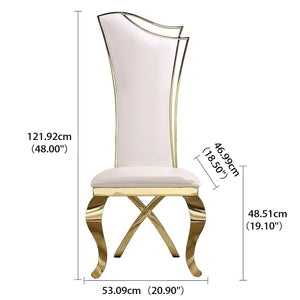 Pearl White & Gold Stainless Steel chairs (includes two chairs)