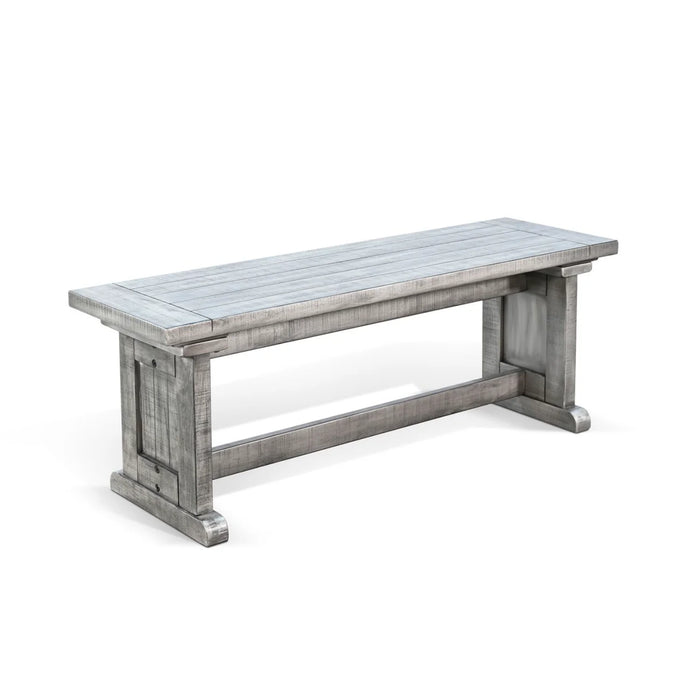 Purity Craft Wood Side Bench Gray