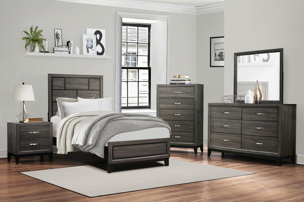 Davi Gray Twin Panel Bed