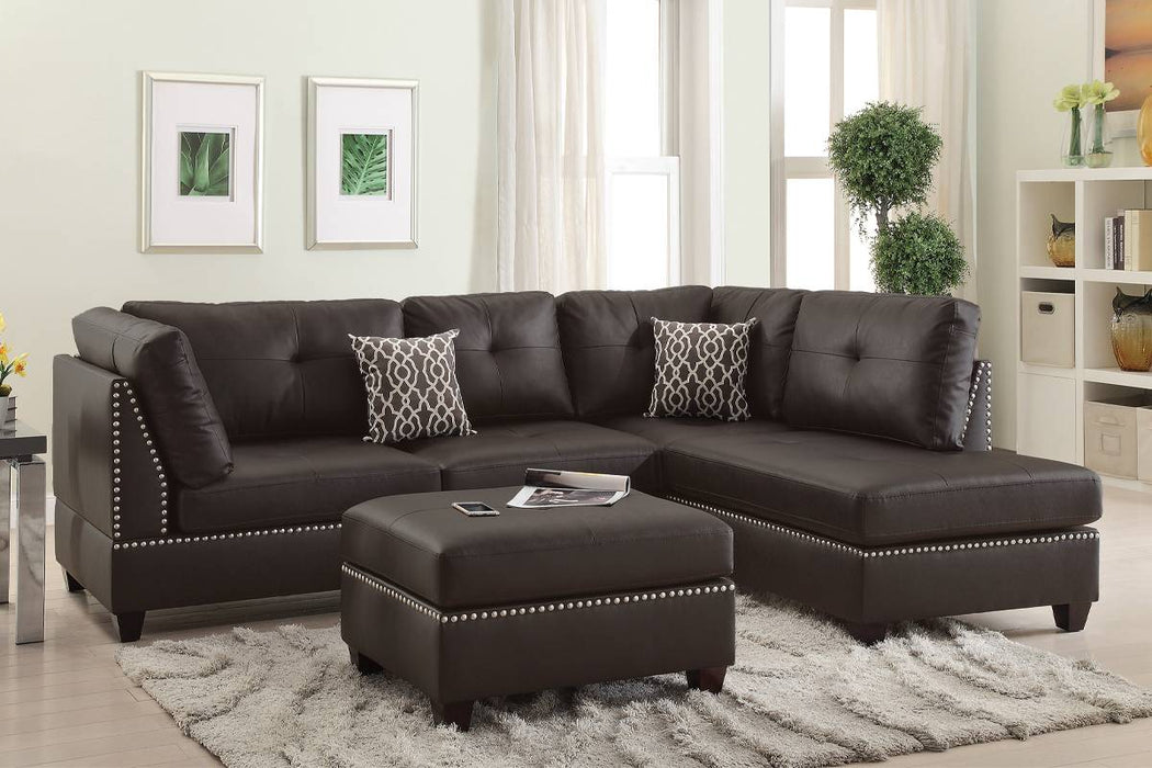 Reversible Sectional Set W/ Ottoman - Espresso