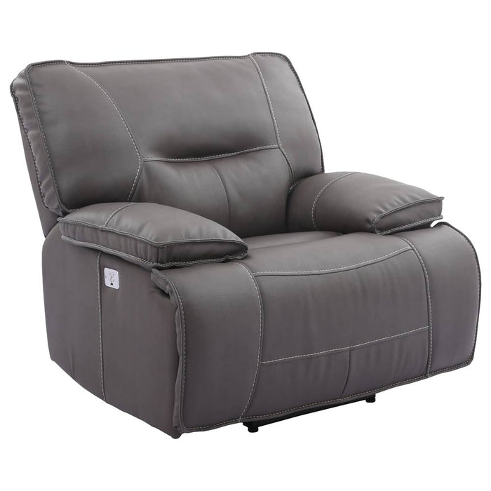 Modern Living - Spartacus Power Recliner with Power Headrest and USB Port in Haze -Set of 2- MSPA#812PH-HAZ