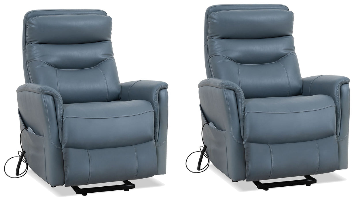 Modern Living - Gemini Power Lift Recliner with Articulating Headrest in Softy Azure (Set of 2) - MGEM#812LIFT-2-SFAZ