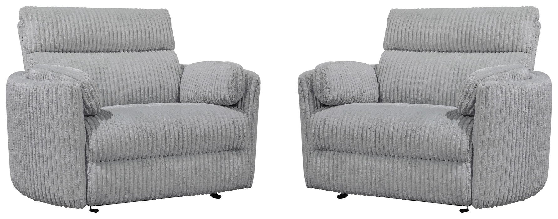 Modern Living - Radius Extra Wide Power Glider Recliner in Mega Grey (Set of 2) - Perfect Nursery Chair - MRAD#812GP-XL-2-MGGR