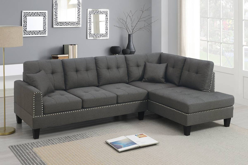 2-Piece Sectional with Accent Pillows - Dark Coffee