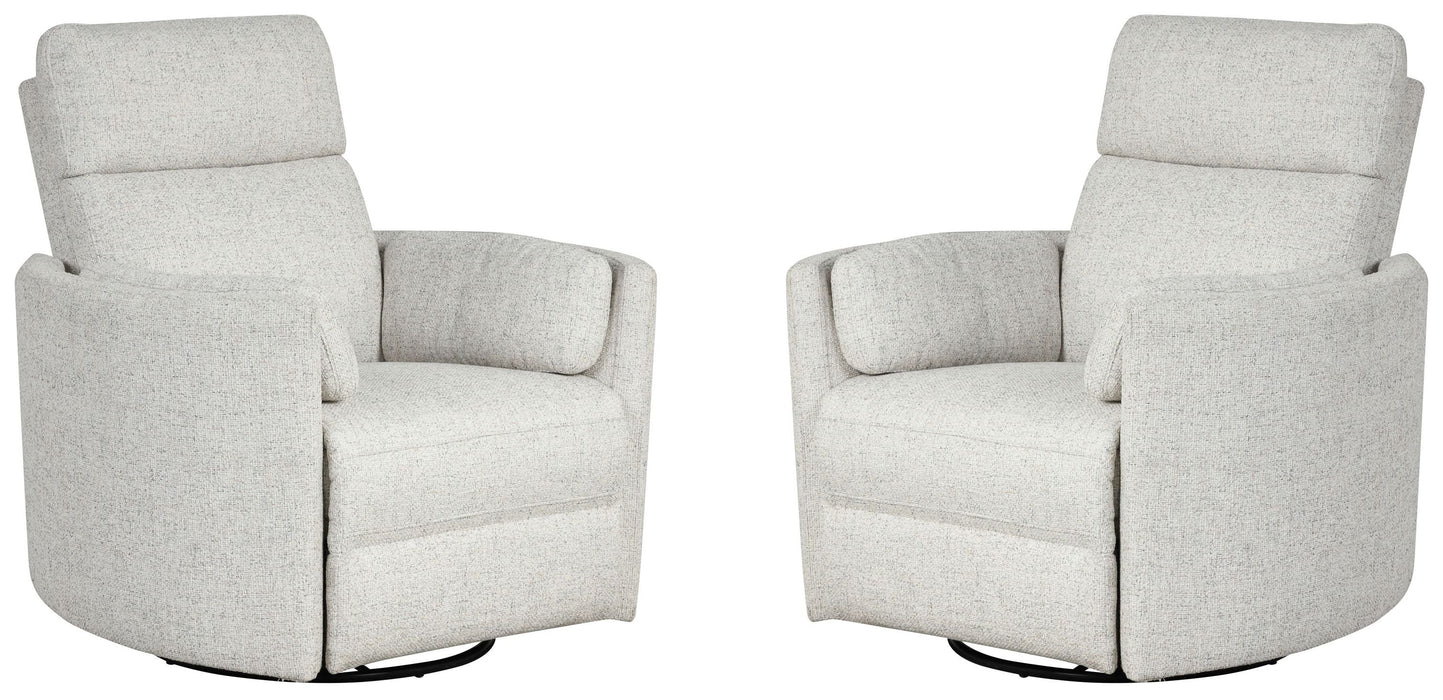 Modern Living - Radius Manual Swivel Recliner in Natural Beauty Quartz (Set of 2) - MRAD#812GSP-2-NBQ