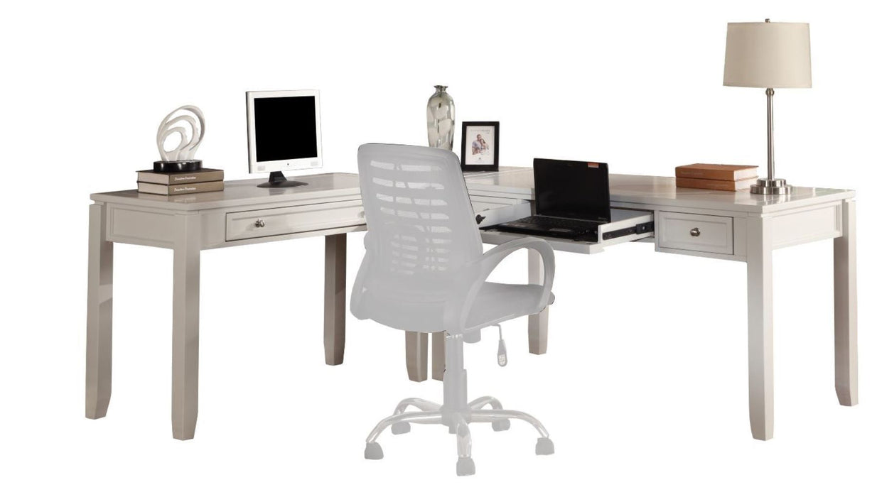 Modern Furniture - Boca 3 Piece L Shape Desk in Cottage White - BOC-3PC-LDESK