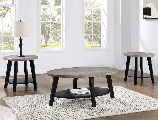 Mathis Gray/Black 3-Piece Coffee Table Set