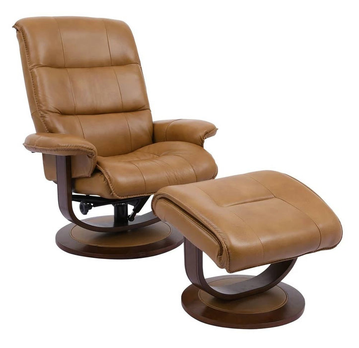 Modern Living - Knight Manual Reclining Swivel Chair and Ottoman in Butterscotch - MKNI#212S-BUT