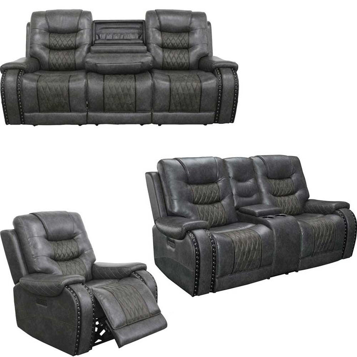 Modern Living - Outlaw 3 Piece Power Living Room Set in Stallion - MOUT#834PH-22CPH-812PH-STA