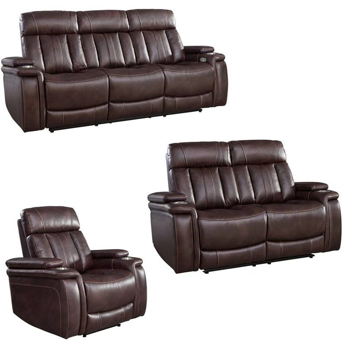 Modern Living - Royce 3 Piece Power Living Room Set in Fantom Brown - MROY#832PH-FNB-3SET