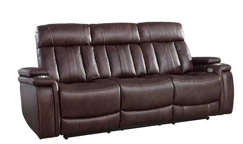 Modern Living - Royce Power Drop Down Console Sofa in Fantom Brown - MROY#832PH-FNB