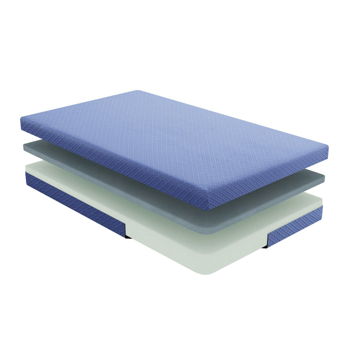 MT-PG07BLF 7' Blue Full Gel-Infused Memory Foam Mattress Set