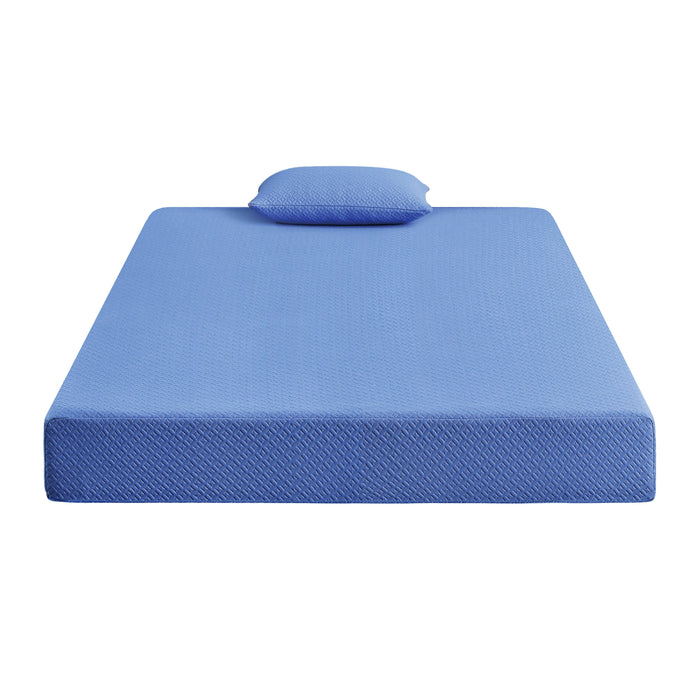 MT-PG07BLF 7' Blue Full Gel-Infused Memory Foam Mattress Set