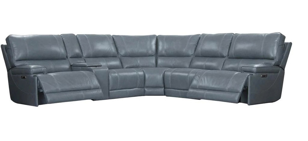 Modern Living - Whitman 6 Piece Power Sectional Sofa in Verona Azure - MWHI-PACKA(H)-P50-VAZ