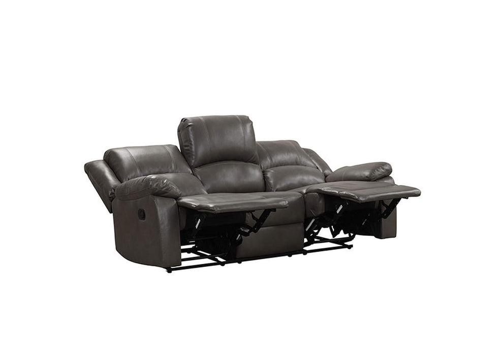 3-Piece Gray Breathable Air Leather Letha Manual Reclining Sofa Set