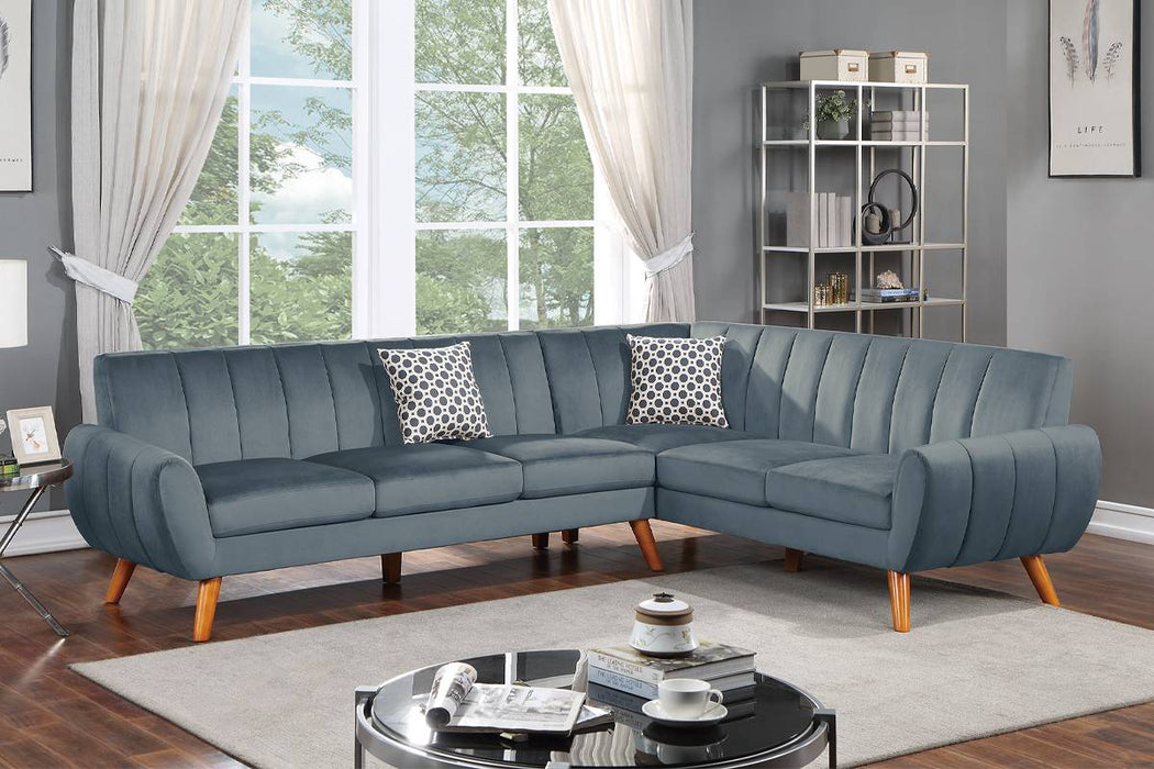 2-Piece Sectional with Accent Pillows - Dark Grey