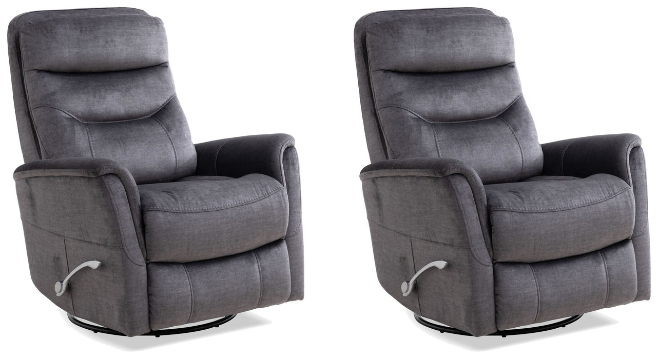 Modern Living - Gemini Swivel Glider Recliner in Capri Charcoal (Set of 2) - MGEM#812GS-2-CCH