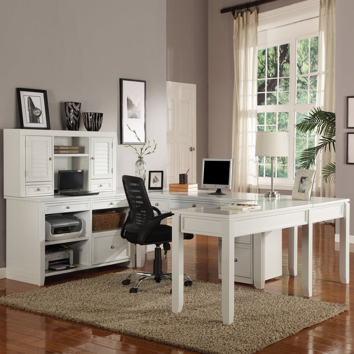 Modern Furniture - Boca Desk with Hutch in Cottage White - BOC#347D-2