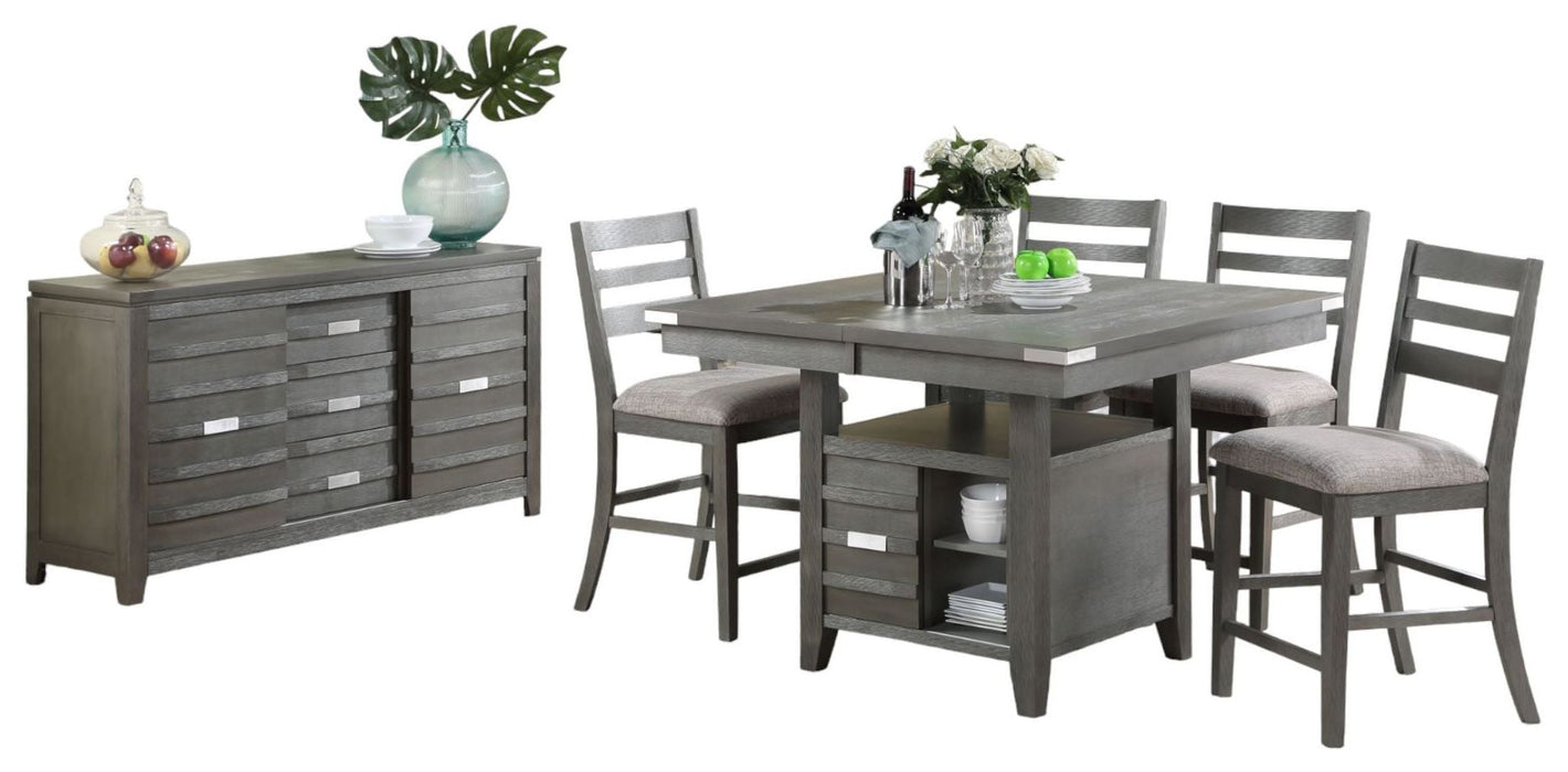 Vilo Home Palermo 5 Piece Gray Pub Height Dining Set