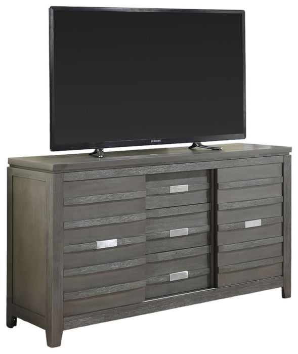 Vilo Home Palermo Gray Contemporary Server/TV Stand with Sliding Door