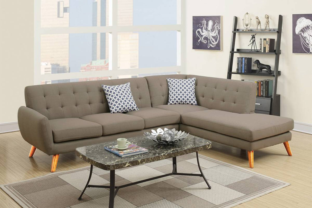 Left Facing Sofa, Right Facing Chaise Sectional Set - Grey